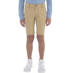 Chinoshorts LEVI'S KIDS "LVB STRAIGHT XX CHINO SHORT", Jungen, Gr. 10 (140), N-Gr, beige (incense), Web, Obermaterial: 97% Baumwolle, 3% Elasthan, casual, straight fit, Hosen, for BOYS