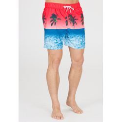 Badeshorts CRUZ "Farell", Herren, Gr. L, US-Größen, rot (rot, blau), Elasthan, Polyester, bedruckt, Badehosen, mit stylischem Print