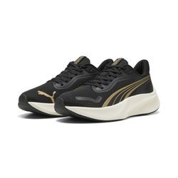 Laufschuh PUMA "Pounce Lite Laufschuhe Erwachsene" Gr. 36, schwarz (gold schwarz), Obermaterial: Textil, Synthetik; Futter: Textil; Innensohle: Textil; Laufsohle: Gummi, Schuhe