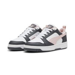 Sneaker PUMA "REBOUND V6 LOW" Gr. 40, grau (strong gray, mauve mist, puma weiß), Synthetik, unifarben, Schuhe