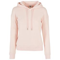 Kapuzenpullover URBAN CLASSICS "Urban Classics Damen Ladies Organic Hoody", Damen, Gr. L, pink, 100% Baumwolle, unifarben, casual, normal, ohne Ausschnitt, Langarm, Pullover