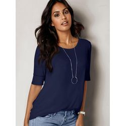 T-Shirt INSPIRATIONEN "Shirt" Gr. 38, blau (marine), Damen, 95% Viskose, 5% Elasthan, unifarben, Shirts