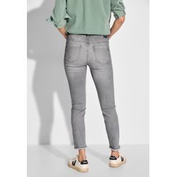 Slim-fit-Jeans CECIL Gr. 29, Länge 28, grau (light grau stone wash), Damen, 77% Baumwolle, 20% Polyester, 3% Elasthan, unifarben, Jeans, in grauer Waschung