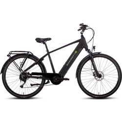 E-Bike SAXONETTE "Deluxe Sport Man" E-Bikes Gr. 48cm, 28 Zoll (71,12cm), schwarz (schwarz matt) Pedelec, Elektrofahrrad für Damen u. Herren