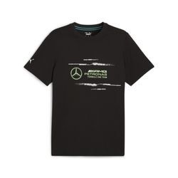 T-Shirt PUMA "Mercedes-AMG Petronas F1 Logo T-Shirt Herren", Herren, Gr. L, schwarz, Obermaterial: 100% Baumwolle; Rippe: 20% Polyester, 80% Baumwolle, regular fit, Rundhals, Kurzarm, Shirts