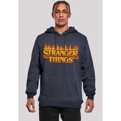 Kapuzenpullover F4NT4STIC "Stranger Things Fire Logo Women Netflix TV Series" Gr. M, blau (navy) Herren Pullover Premium Qualität