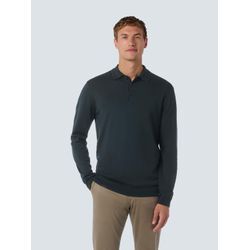 Rundhalspullover NO EXCESS "No Excess Langärmeliger Polo-Pullover", Herren, Gr. L, blau (nachtblau), 71% Viskose, 29% Nylon, Pullover