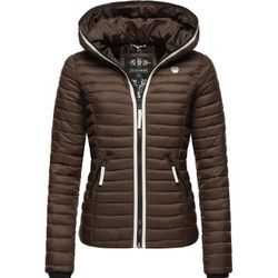 Steppjacke NAVAHOO "Kimuk Prc", Damen, Gr. L (40), braun (dunkelbraun), Oberstoff: 100% Nylon, Futter: 100% Polyester, Wattierung: 100% Polyester, Ärmelfutter: 100% Polyester, casual, figurbetont hüftlang, Jacken, leichte Übergangsjacke mit Kapuze