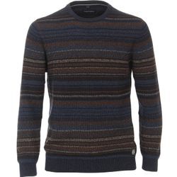 Strickpullover CASAMODA "CASAMODA Pullover gestreift" Gr. L, braun Herren,