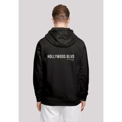 Kapuzenpullover F4NT4STIC "Hollywood blvd HOODIE" Gr. L, schwarz, Herren, Obermaterial: 50% Baumwolle, 50% Polyester, Pullover, Print