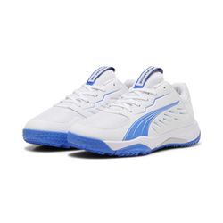 Handballschuh PUMA "Accelerate Hallenschuhe Jugendliche", Kinder, Gr. 33, blau (weiß blaumazing blau), Obermaterial: Synthetik, Textil; Futter: Textil; Innensohle: Textil; Laufsohle: Gummi, Schuhe