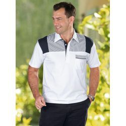 Poloshirt CLASSIC "Poloshirt", Herren, Gr. 44/46, blau (weiß, marine), 100% Baumwolle, gemustert, mehrfarbig, unifarben, ohne Ausschnitt, Kurzarm, Shirts