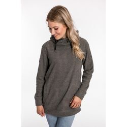 Kapuzensweatshirt DEPROC ACTIVE "SWEAT ALBERTA WOMEN", Damen, Gr. 40 (M), grau (anthrazit), 100% Polyester, sportlich, bequem, Langarm angesetztes Bündchen, Sweatshirts Hoodie Outdoorbekleidung Sportbekleidung Sweatjacke Sweatshirt Zip-Hoodie, aus funktionalem Piqué-Fleece