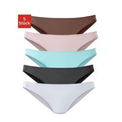 Bikinislip H.I.S Gr. 40/42, bunt (braun, rosa, türkis, schwarz, weiß), Damen, Microfaser, Obermaterial: 95% Polyamid, 5% Elasthan, Unterhosen, aus weicher Microfaserqualität