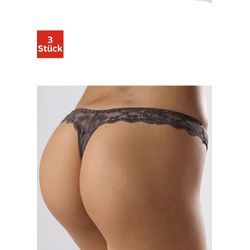 String PETITE FLEUR, Damen, Gr. 32/34, braun (braun, toffee, puder), Spitze, Microtouch, Obermaterial: 64% Polyester, 25% Polyamid, 11% Elasthan, Unterhosen, hinten komplett aus zarter Jacquardspitze