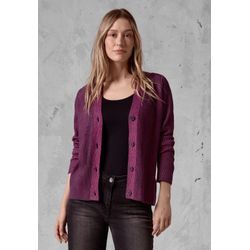 Cardigan CECIL Gr. L (42), rosa (beloved berry) Damen Strickjacken mit V-Ausschnitt