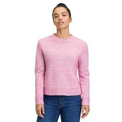 Strickpullover BETTY & CO "Betty & Co Strickpullover mit Rippbündchen" Gr. 36, rosa (rose melange), Damen, Strick, Obermaterial: 52% Polyester recycelt, 32% Polyester, 6% Polyamid, 6% Polyacryl, 4% Wolle., Pullover, Rippbündchen