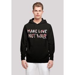 Kapuzenpullover F4NT4STIC "Make Love Not War Floral", Herren, Gr. M, schwarz, Obermaterial: 50% Baumwolle, 50% Polyester, casual, relaxed fit, Pullover, Print