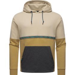 Hoodie RAGWEAR "Blocky Hoody", Herren, Gr. S (48), beige (sand), Sweatware, Obermaterial: 70% Baumwolle, 30% Polyester, Basic, lässig geschnitten hüftbedeckend, hoch geschlossener Ausschnitt, Langarm Ärmel ohne Ärmelschlitz Bündchen, Sweatshirts, Sportlicher Herren Kapuzenpullover mit Blockstreifen