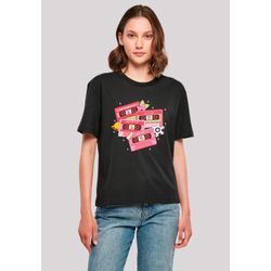 T-Shirt F4NT4STIC "Weihnachten Retro Song Tapes Pink" Gr. L, schwarz Damen Shirts Premium Qualität, Weihnachts-Kollection