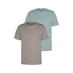 T-Shirt KANGAROOS Gr. S (44/46), grün (stein, mint), Herren, Obermaterial: 100% Baumwolle, unifarben, Shirts, Freizeitshirt mit Kurzarm, Rundhals aus reine Baumwolle