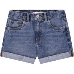 Jeansshorts LEVI'S KIDS "LVG MINI MOM SHORT W/ ROLL CUF", Mädchen, Gr. 10 (140), N-Gr, pink (pinky promis), Denim/Jeans, Obermaterial: 100% Baumwolle, casual, Jeans, for GIRLS