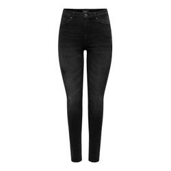 Skinny-fit-Jeans ONLY "ONLFOREVER HIGH SKINNY DNM EXT", Damen, Gr. M (38), Länge 30, schwarz (washed schwarz), Denim/Jeans, Obermaterial: 92% Baumwolle, 6% Elastomultiester, 2% Elasthan, unifarben, modisch, skinny fit, Jeans