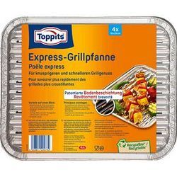 4 Toppits Aluschalen Express-Grillpfanne 28,0 x 22,0 cm