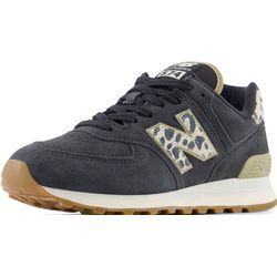 Sneaker NEW BALANCE "WL574" Gr. 37,5, schwarz-weiß (anthrazit), Leder, Textil, Schuhe Modernsneaker Sneaker low