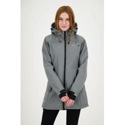 Softshellmantel DEPROC ACTIVE "KEELE PEAK II WOMEN" Gr. 36/38 (M), grau (stahlgrau), Damen, 96% Polyester; 4% Elastan mit TPU Membrane, Mäntel, auch in Großen Größen erhältlich