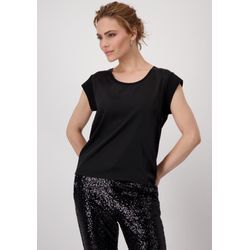 Schlupfbluse MONARI Gr. 38, schwarz Damen Blusen mit Glitzersteinchen am Ausschnitt