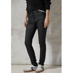 Stoffhose CECIL "VICKY" Gr. 32, Länge 32, schwarz, Damen, Web, Obermaterial: 76% Viskose, 21% Nylon, 3% Elasthan, unifarben, Hosen, beschichtet, im 5-Pocket-Stil