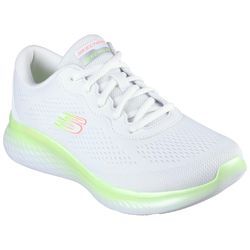 Sneaker SKECHERS "SKECH-LITE PRO-STUNNING STEPS", Damen, Gr. 35, bunt (weiß, limette), Textil, Synthetik, sportlich, Schuhe, Freizeitschuh, Halbschuh, Schnürschuh mit Air-Cooled Memory Foam