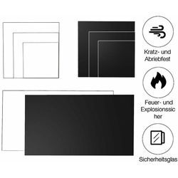 Kaminglas Tischplatte Bodenplatte Funkenschutz ESG Sicherheitsglas Klarglas Schwarz Ofenglas Glasplatte Kaminplatte Glasscheibe Vorleg - 90x90cm