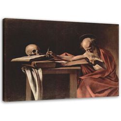 Leinwandgemälde, Heiliger. Jerome schreibt – Caravaggio-Reproduktion – 100 x 70