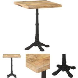 Bistrotisch 60x60x77 cm Raues Mangoholz - Esstische - Braun - The Living Store