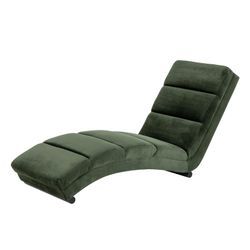 Chaiselongue waldgrün Samt Recamiere Couch Sofa Lounge Sessel Ottomane