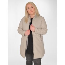 Langjacke MAZE "42021316", Damen, Gr. 42, beige (greige), Obermaterial: 100% Lammleder / Futter: 100% Baumwolle / Ärmelfutter: 100% Polyester / Kapuze: 55% Baumwolle; 45% Polyester, Jacken