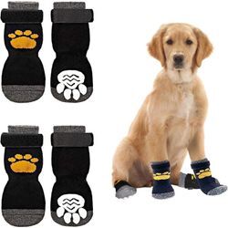 Hundesocken, 2 Paar verstellbare rutschfeste Hundesocken, Textilien, Hundezubehör für kleine mittelgroße Hunde, Katzen, Welpen (M)