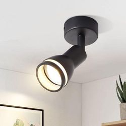 Led Deckenleuchte 1 Flammig Deckenstrahler: Schwarz Deckenlampe Spots GU10 Schwenkbar Wandstrahler Innen Metall Deckenspots für Flur Wohnzimmer Küche