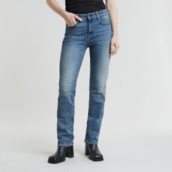 Straight-Jeans G-STAR "Strace Straight Wmn" Gr. 30, Länge 30, blau (sun faded niagara), Damen, Obermaterial: 92% Baumwolle, 6% Elastomultiester, 2% Elasthan, Jeans