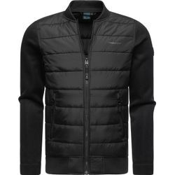 Steppjacke RAGWEAR "Hallmar" Gr. S (48), schwarz (black) Herren Jacken Coole Übergangsjacke mit weichen Ripp-Ärmeln