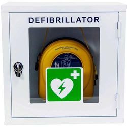 HeartSine AED-HS-SAM350P + AI-040-BM-AKL Defibrillator Innenbereich inkl. Wandkasten, inkl. Defibrillator, Manuelle Schockabgabe, Sprachanweisungen: de