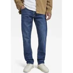 Straight-Jeans G-STAR "Mosa Straight", Herren, Gr. 32, Länge 32, blau (faded atlantic ocean), Denim/Jeans, Obermaterial: 99% Baumwolle, 1% Elasthan, casual, straight fit, Jeans, mit hellen Nähten