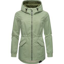 Outdoorjacke RAGWEAR "Dowey Tech" Gr. L (40), grün Damen Jacken stylische wasserdichte Übergangsjacke mit großer Kapuze