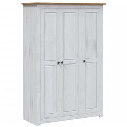 Kleiderschrank 3-Türig Weiß 118×50×171,5 cm Kiefer Panama Serie Vidaxl