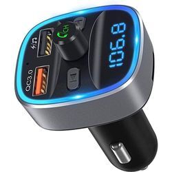 FM-Transmitter Bluetooth FM Schnelles Autoladegerät Radio Notebook-Radio-Adapter FM-Sender mit zwei USB-Anschlüssen Freisprechbildschirm LED Mp3