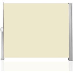 TolleTour Seitenmarkise Ausziehbar Sichtschutz Windschutz Terrasse Sonnenschutz Seitenrollo Alu Markisen Beige 160x300cm