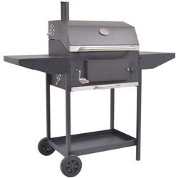 Holzkohlegrill Smoker mit Ablage Schwarz Vidaxl