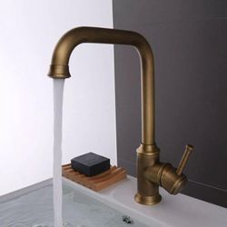 Gojoy - Antik Messing Waschtischarmatur Wasserhahn Bad Waschbecken Armatur Retro Armatur